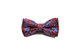 Floral Red Silk Bow Tie