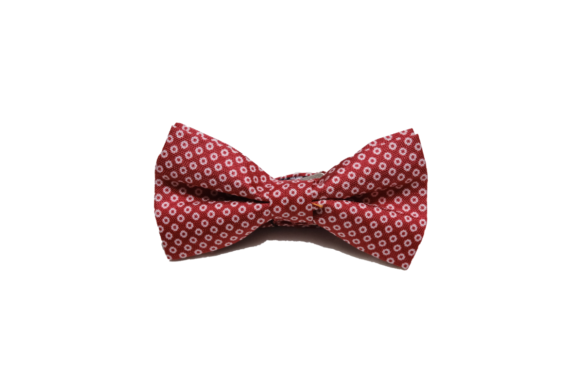 Checkered Red Silk Bow Tie