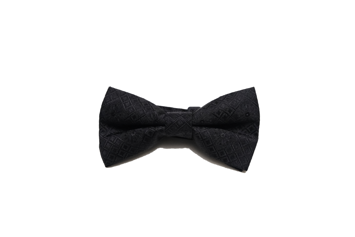 Matte Black Silk Bow Tie