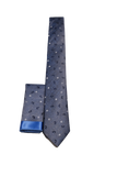 Grey W Blue Accent Tie